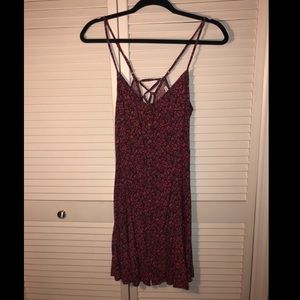 American Eagle Lace Up Floral Dress